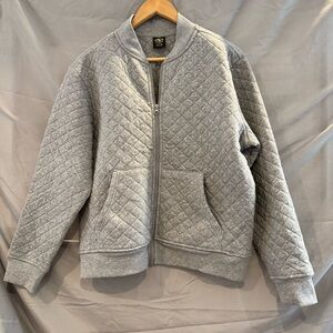 Athletic Works Gray Quilted Zip-Up Jacket Womens XL (14-16) Pre-owned